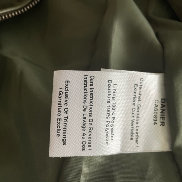 Danier Army Green Leather Jacket - Picture 6 of 6